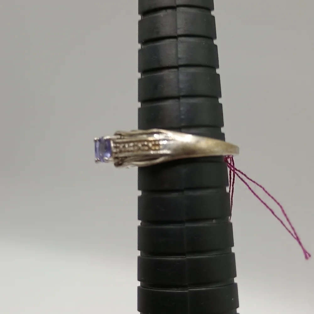 Sterling Silver and Purple Gemstone Stone Ring